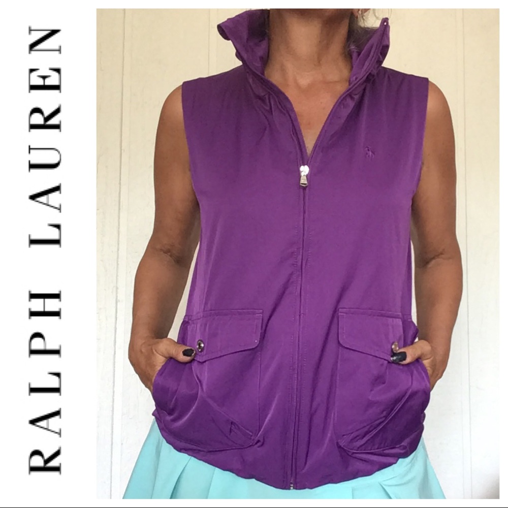 RALPH LAUREN GOLF POLO PONY PURPLE SLEEVELESS VEST SMALL